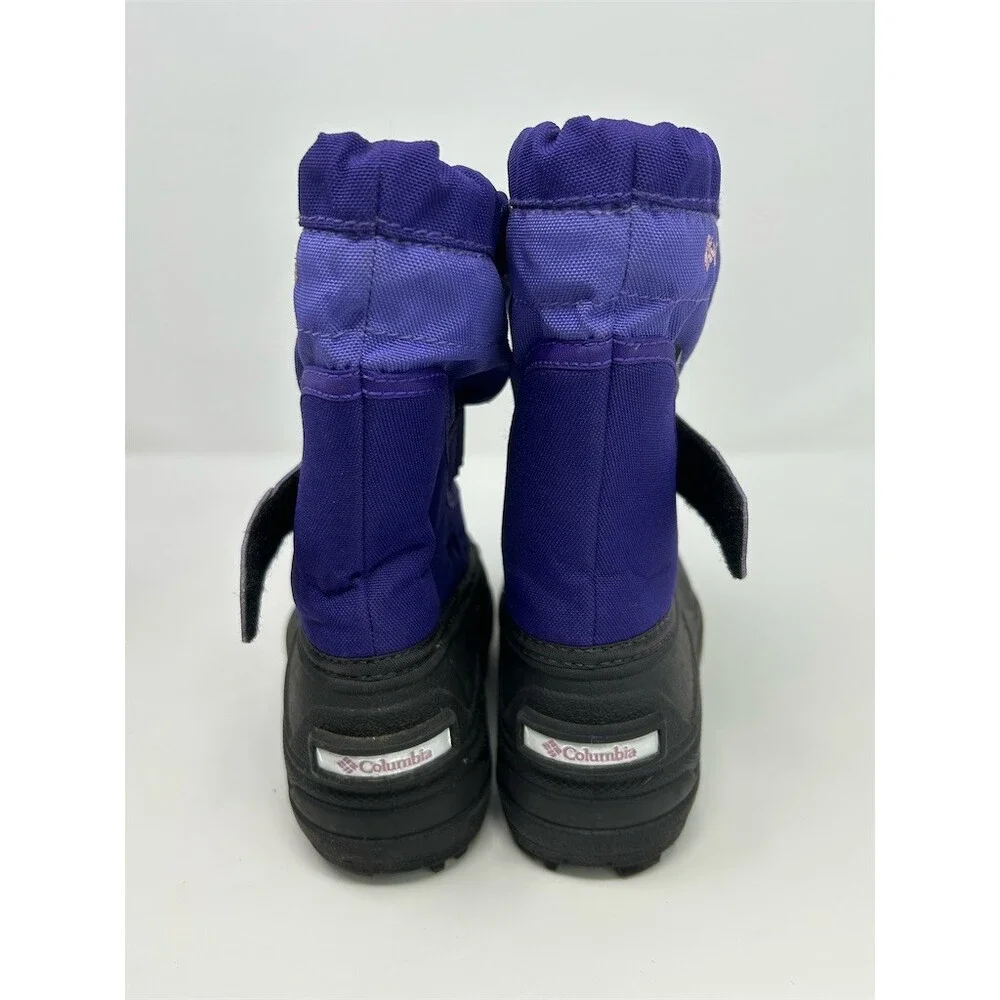 Columbia Powderbug Plus II Girls Snow Boots Purple Black Waterproof Size 12